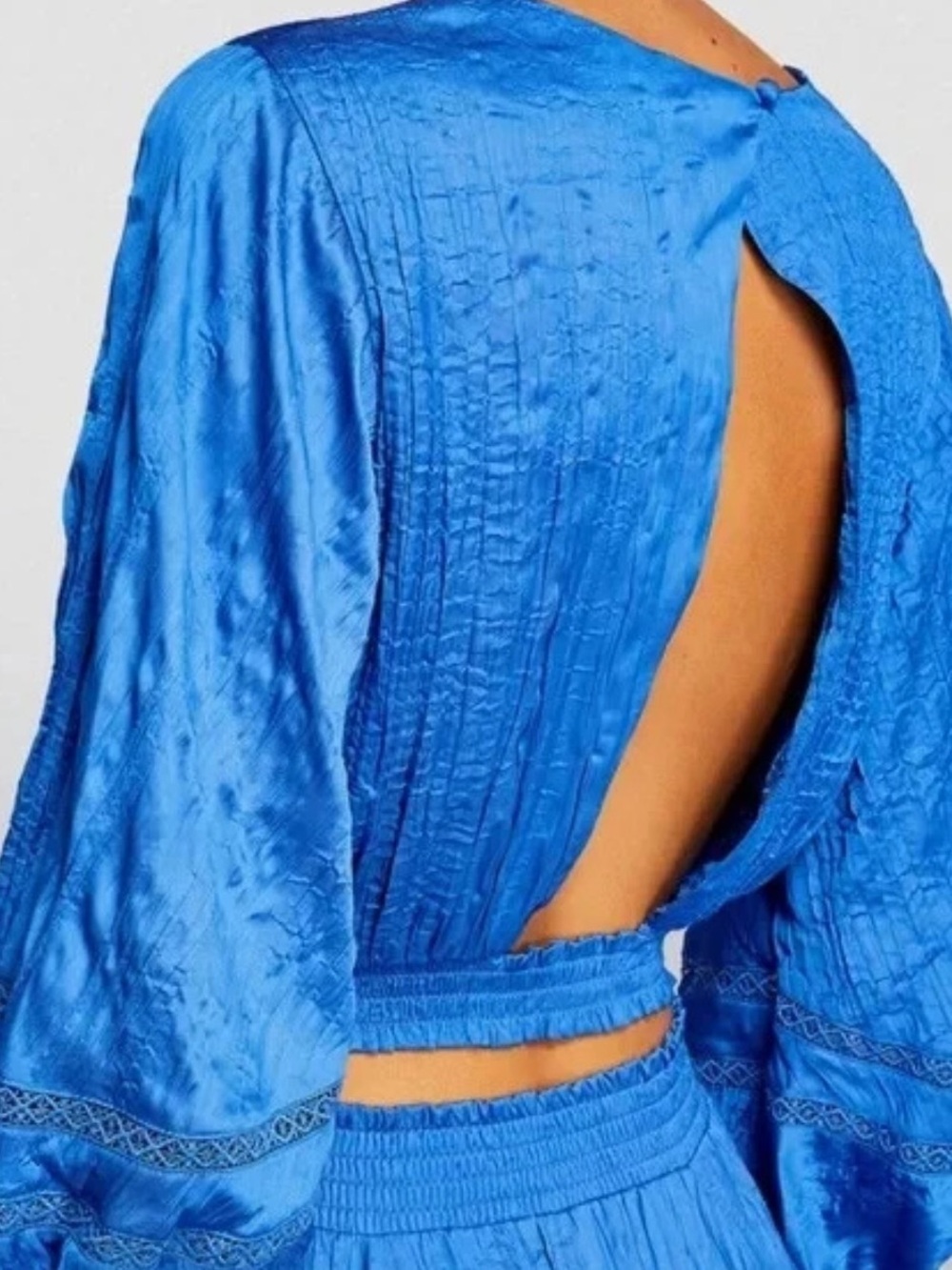 House of Harlow 1960 SE blue blouse / top and Wide leg pants flowy  size  XS-S